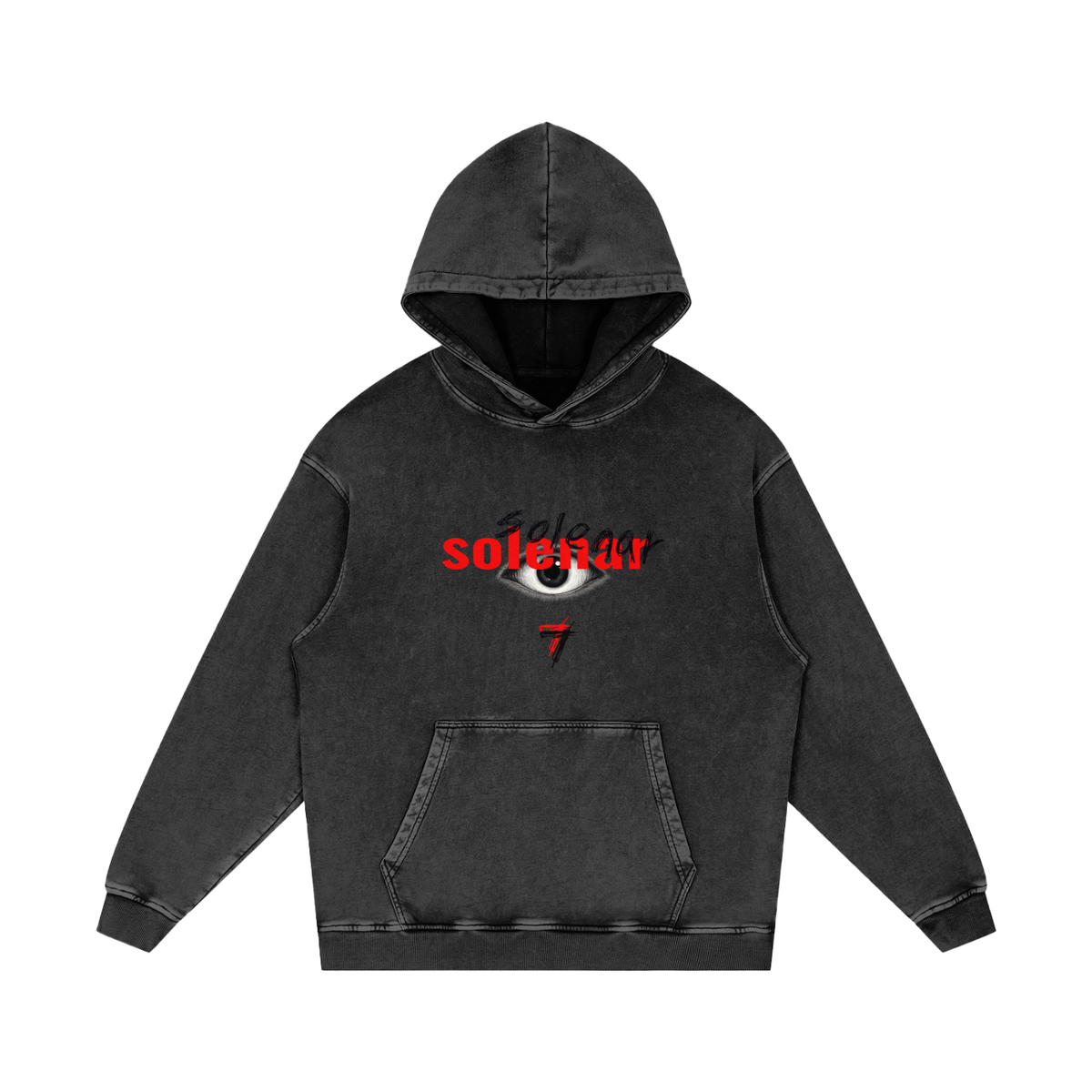 EYE Ankh Snow Washed Loose Cotton Hoodie