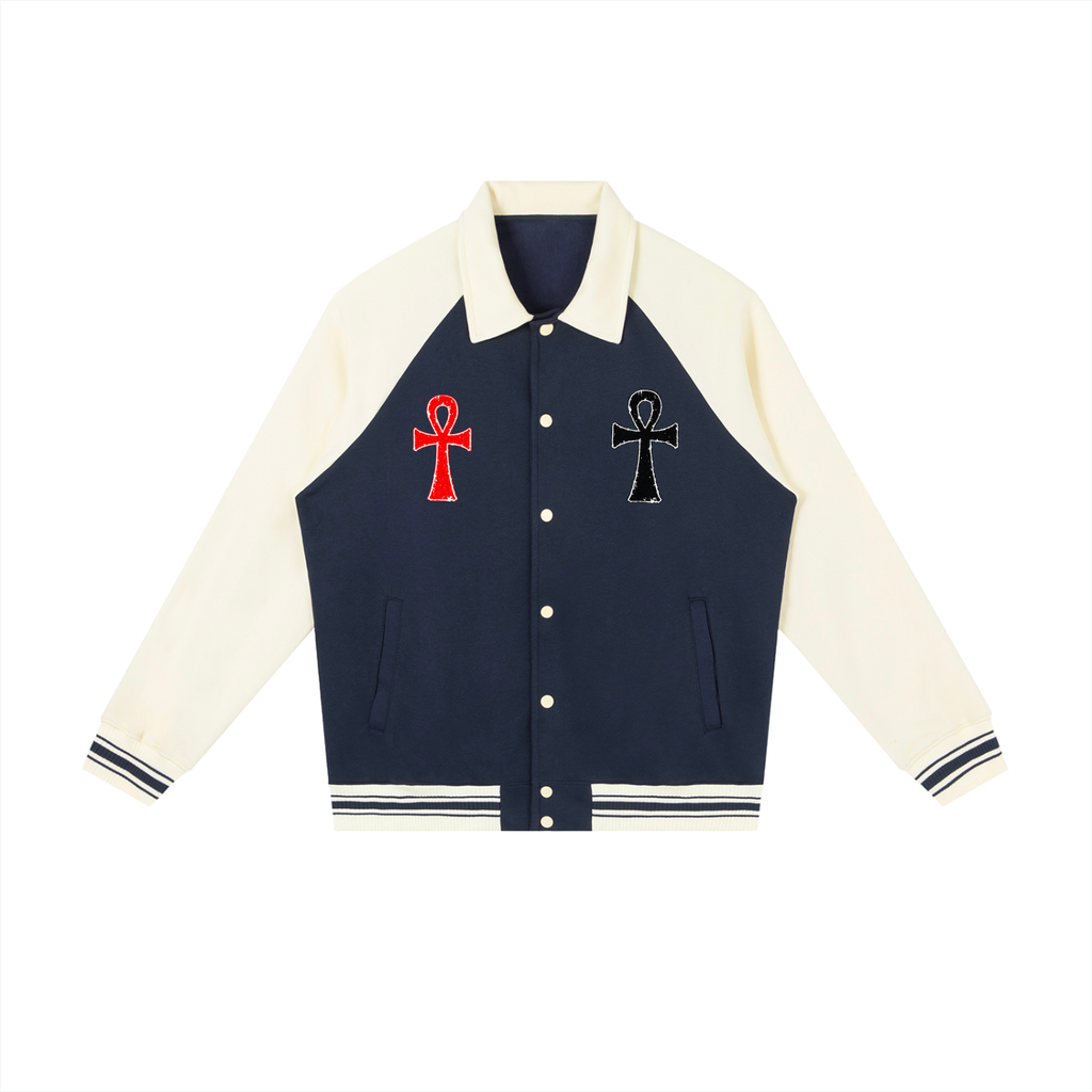 Stoic Contrast Raglan Sleeve Baseball Jacket
