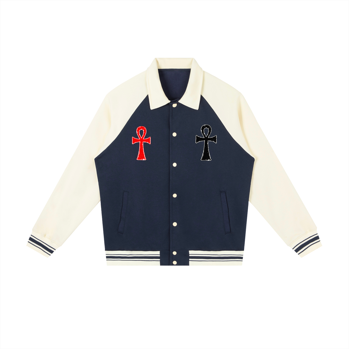 Stoic Contrast Raglan Sleeve Baseball Jacket
