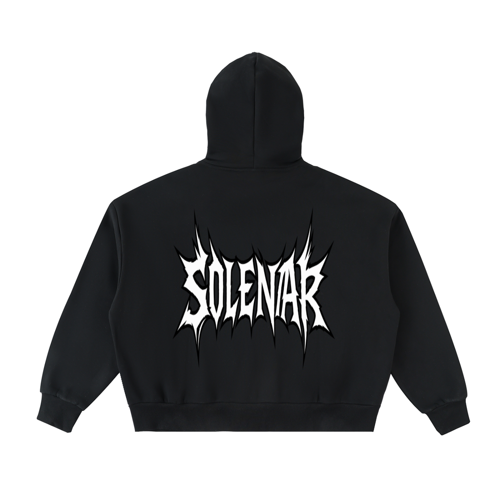 Fleeced Full-Zip Boxy Hoodie