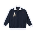 Contrast Trim Stand Collar Jacket