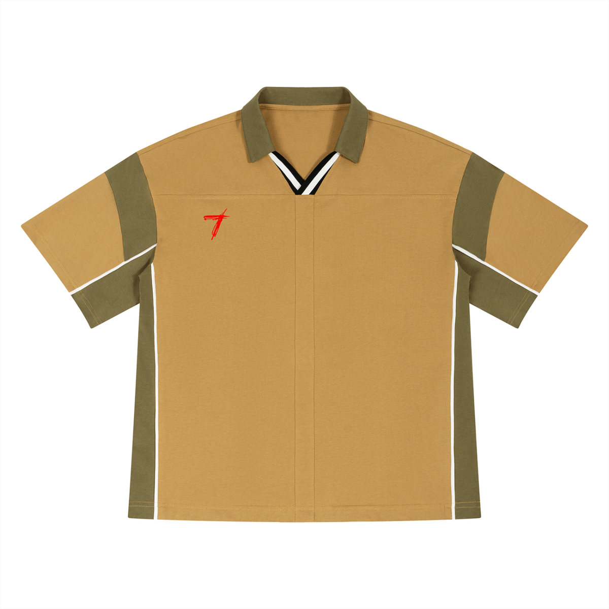 Unisex Boxy Color Block Polo Shirt