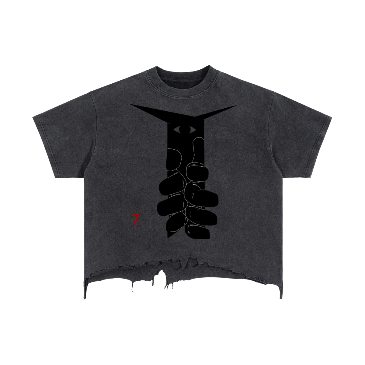 Vintage Wash Boxy Distressed Hem T-Shirt