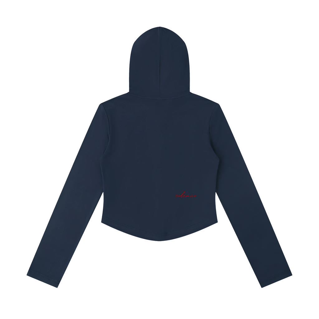 Women's Slim Cropped Full Zip Hoodie
