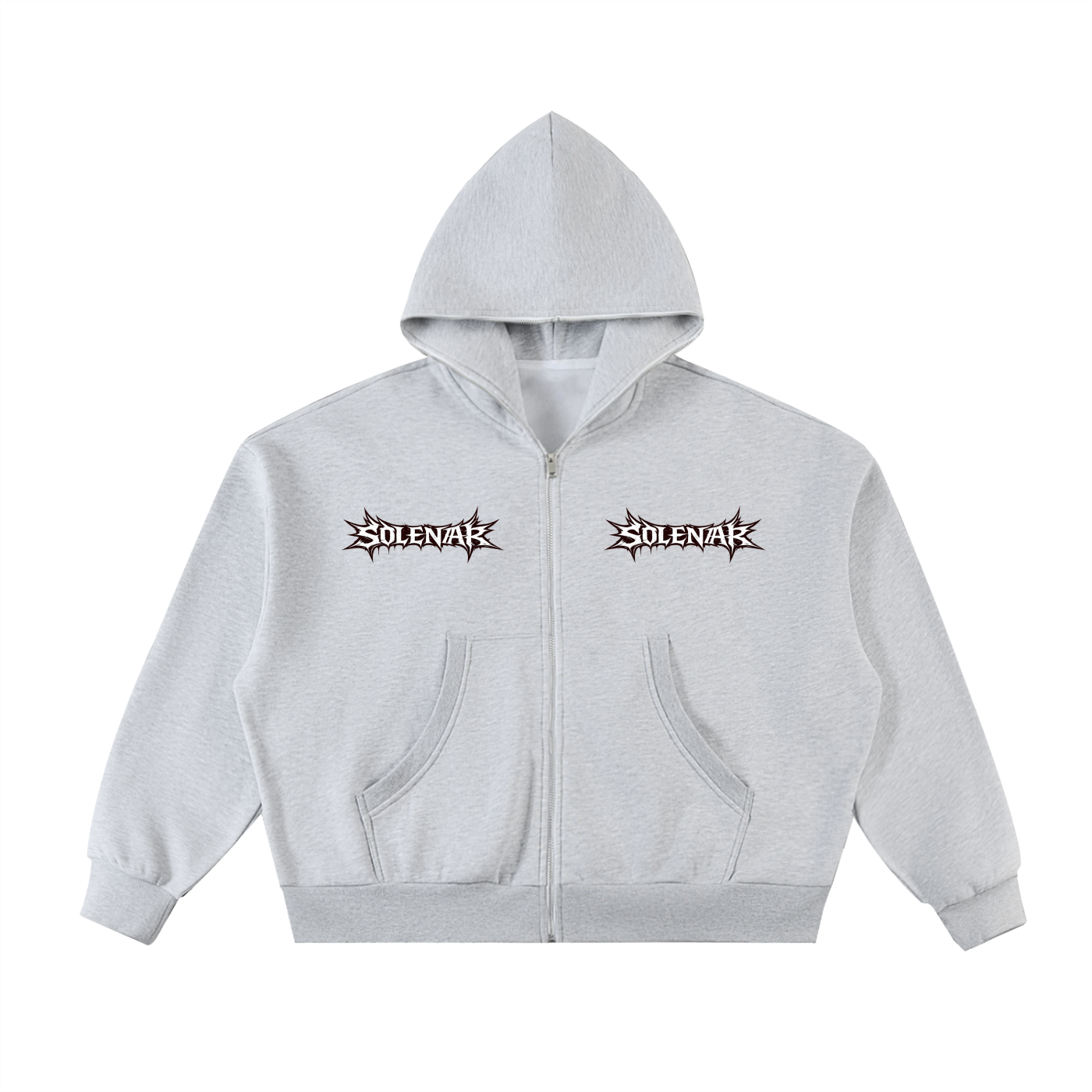 Fleeced Full-Zip Boxy Hoodie