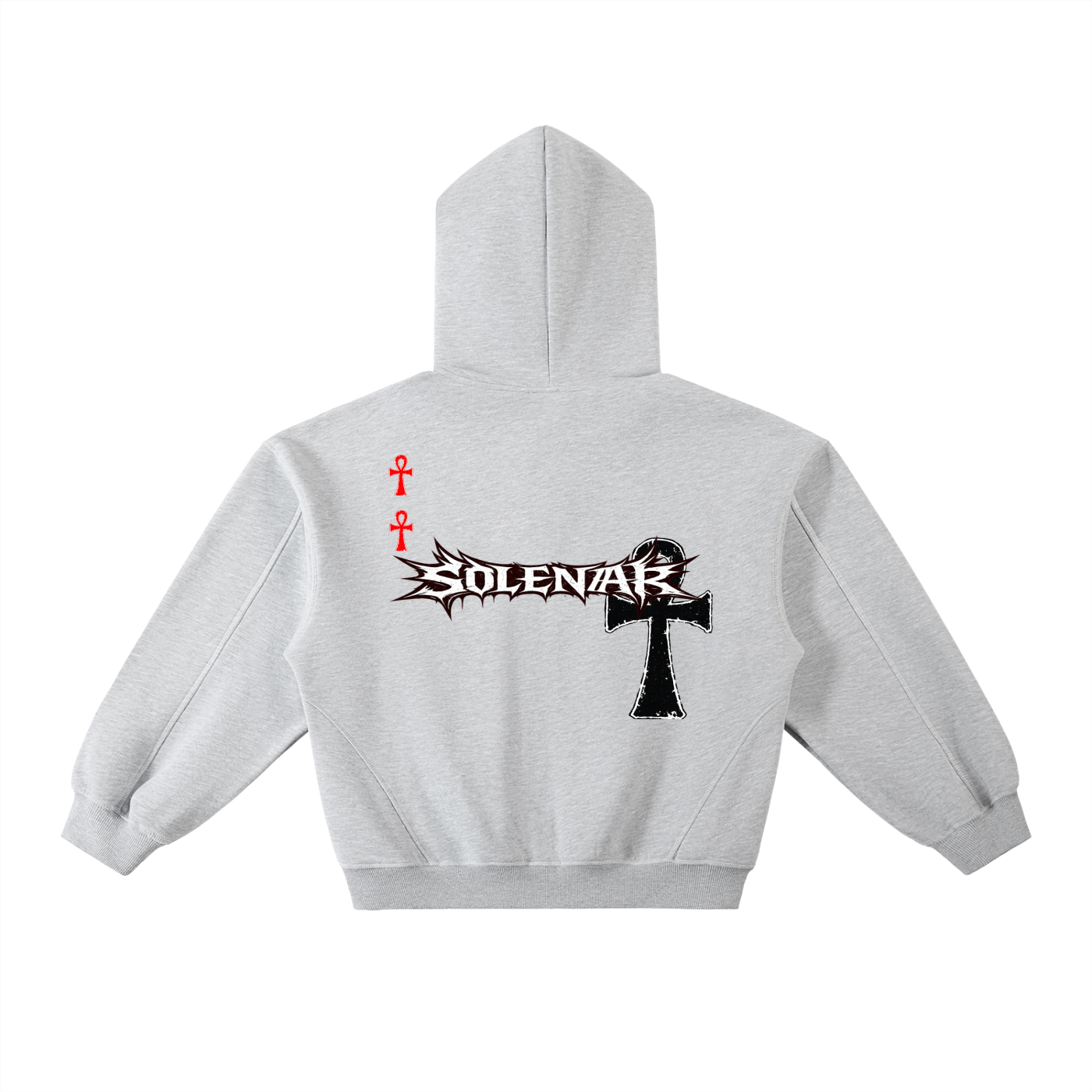 Contrast-Stitched Boxy Fleece Hoodie