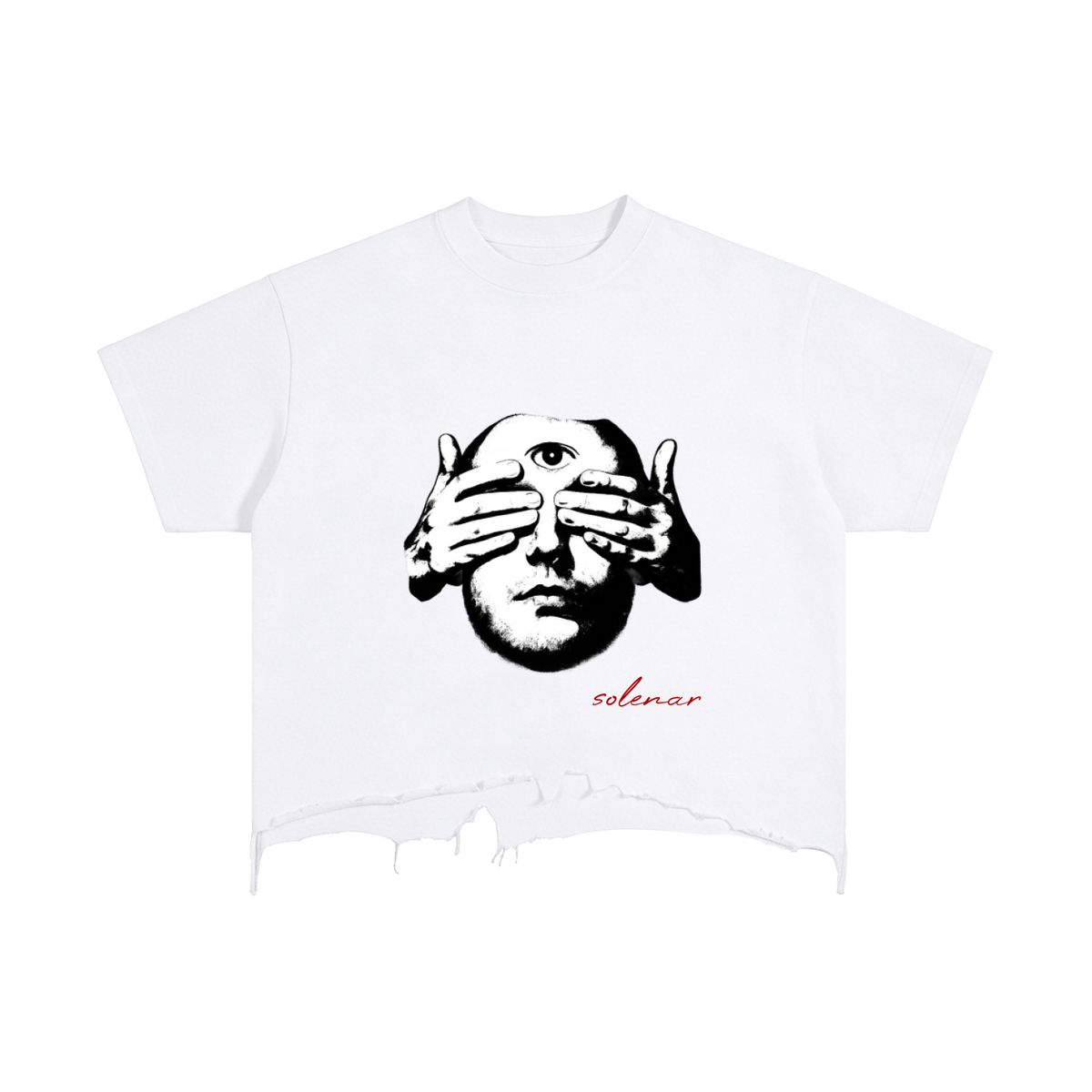 Cant See Vintage Wash Boxy Distressed Hem T-Shirt