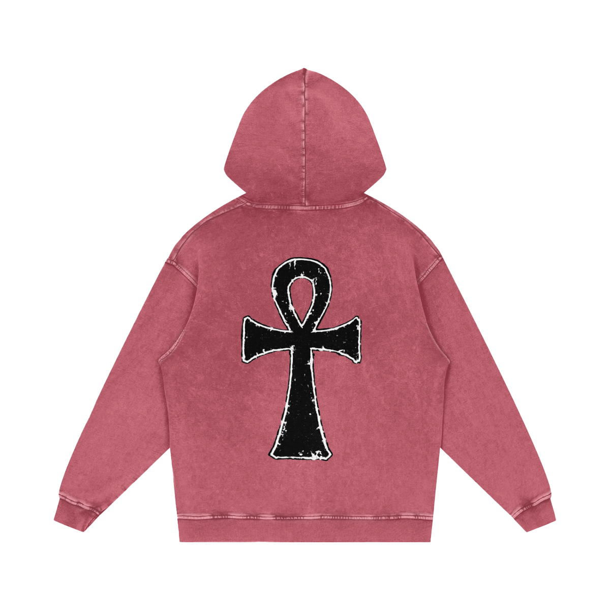 EYE Ankh Snow Washed Loose Cotton Hoodie