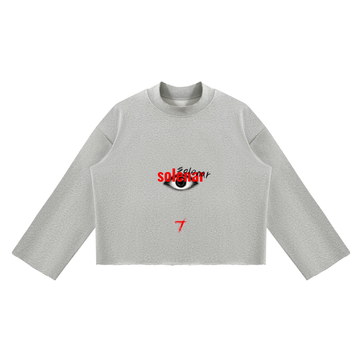 EYE Ankh Unisex Mock Neck Raw Edge Boxy Sweatshirt