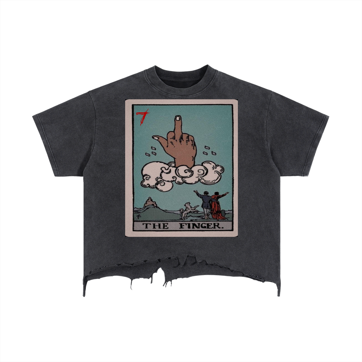 Tarot Distressed Hem T-Shirt