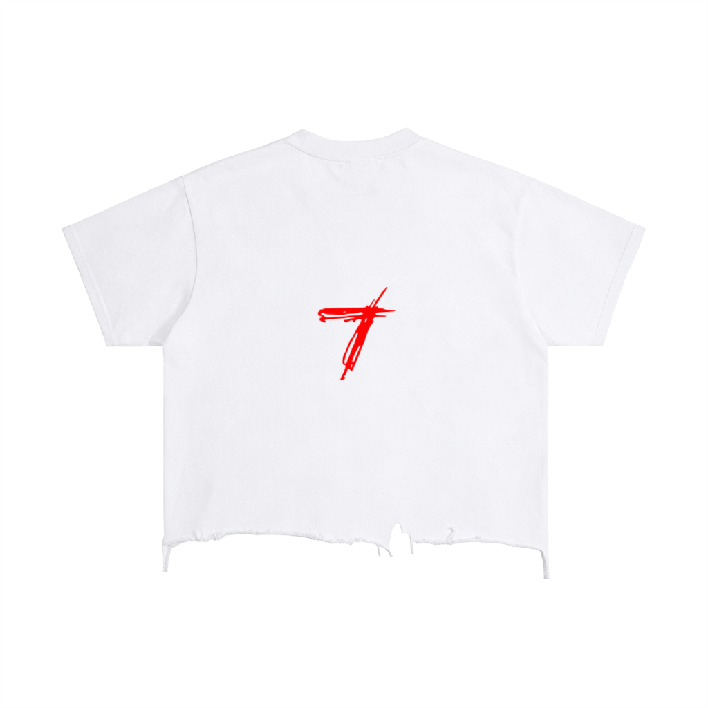 Cant See Vintage Wash Boxy Distressed Hem T-Shirt