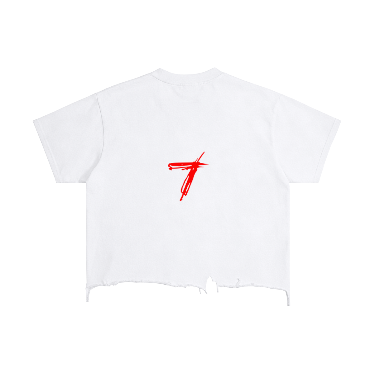 Cant See Vintage Wash Boxy Distressed Hem T-Shirt