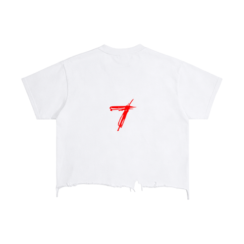 Cant See Vintage Wash Boxy Distressed Hem T-Shirt