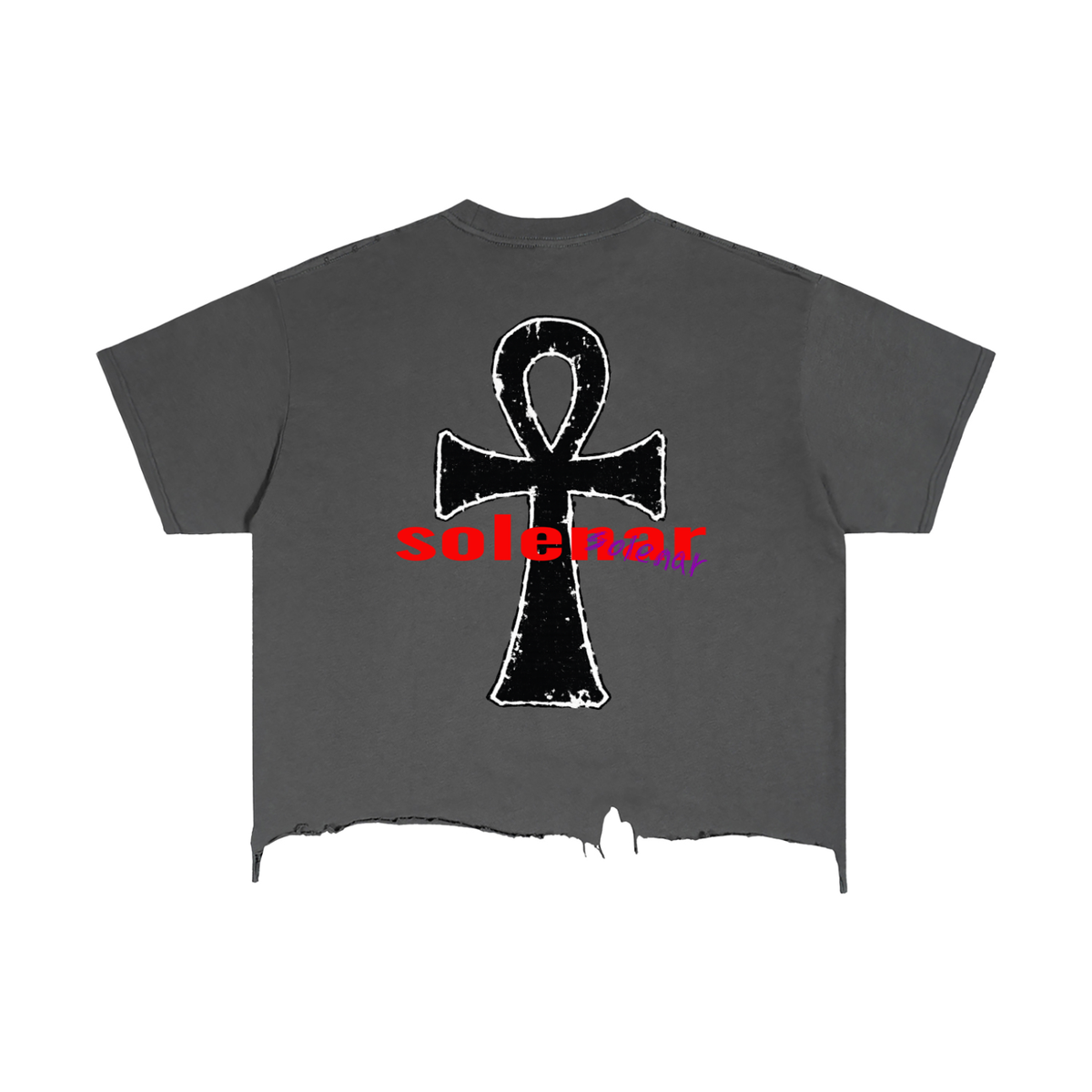 2 eyes Vintage Wash Boxy Distressed Hem T-Shirt