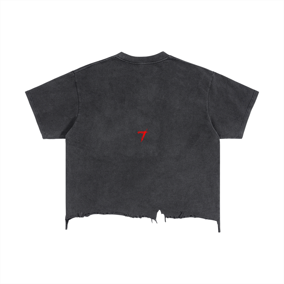 Hands Face Vintage Wash Boxy Distressed Hem T-Shirt