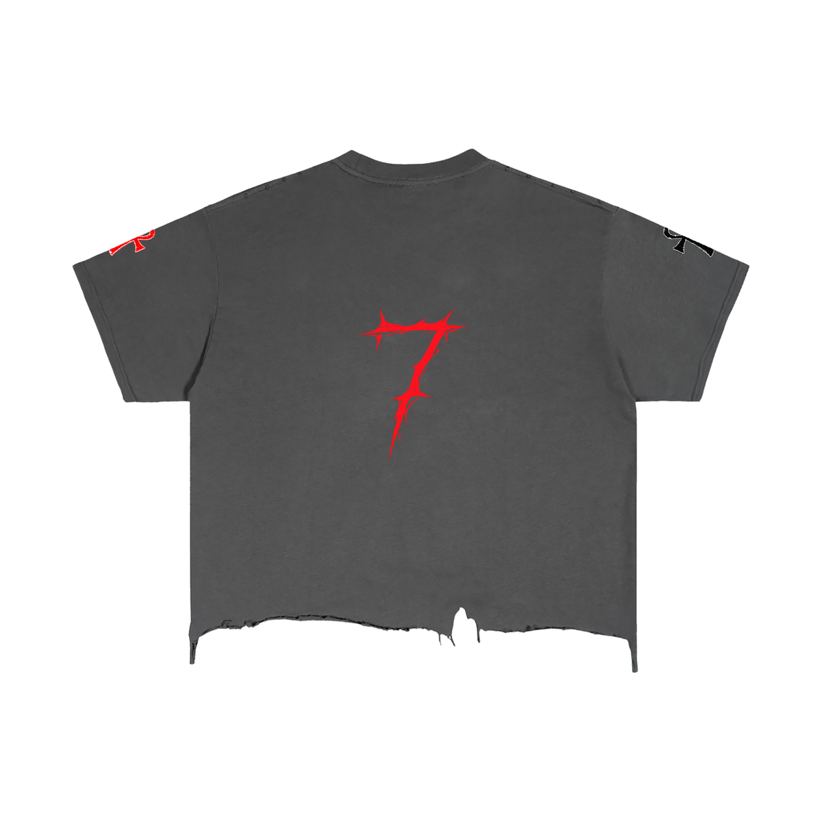 Vintage Wash Boxy Distressed Hem T-Shirt