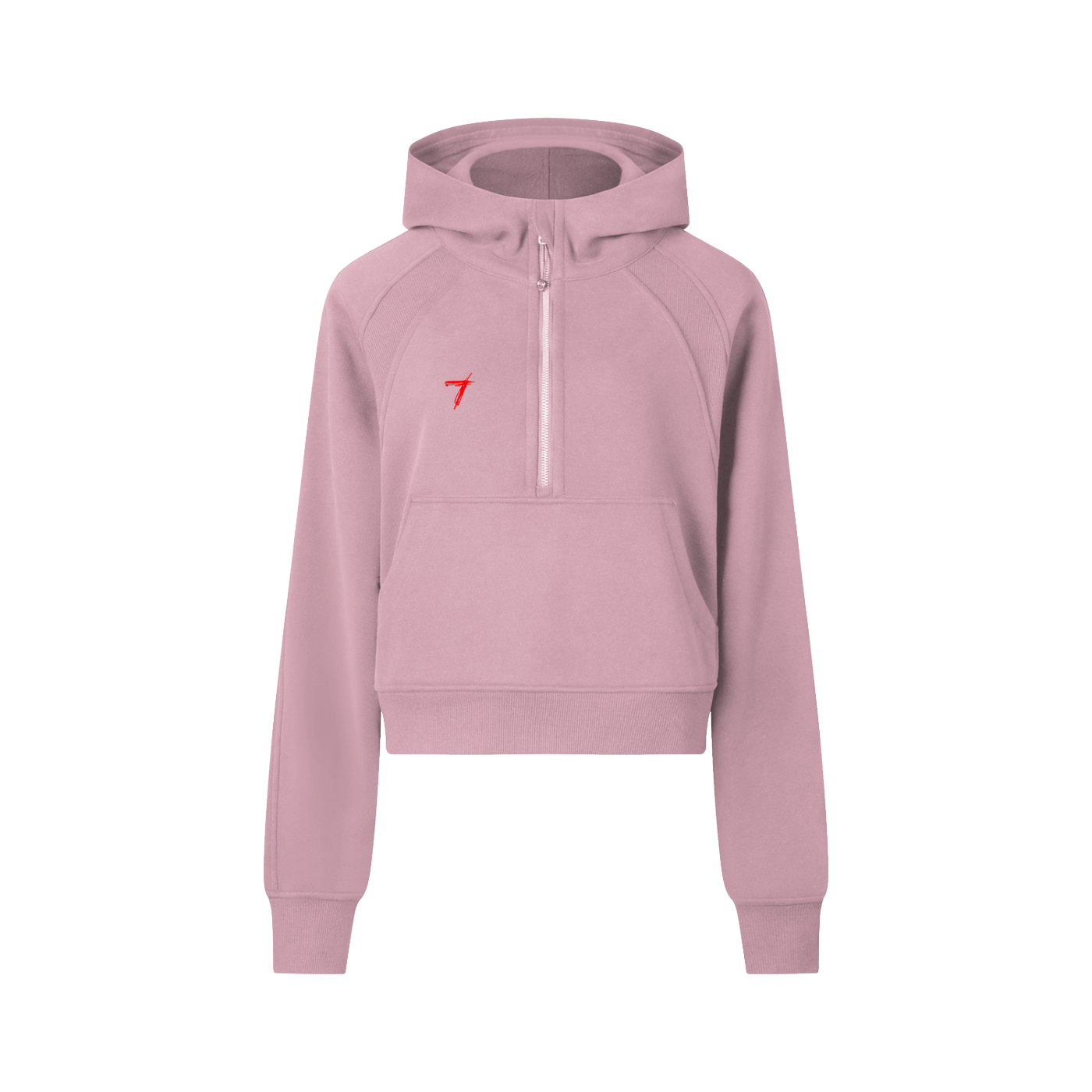Woman Cropped Half-Zip Hoodie