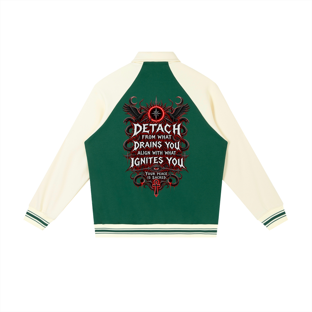 Stoic Contrast Raglan Sleeve Baseball Jacket