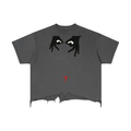 2 eyes Vintage Wash Boxy Distressed Hem T-Shirt