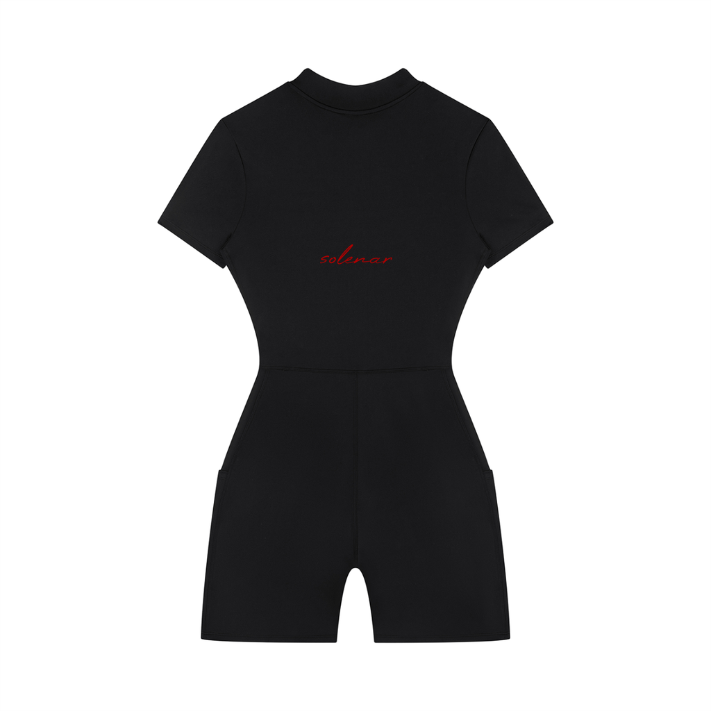 Women's Quarter-Zip Short Sleeve Romper