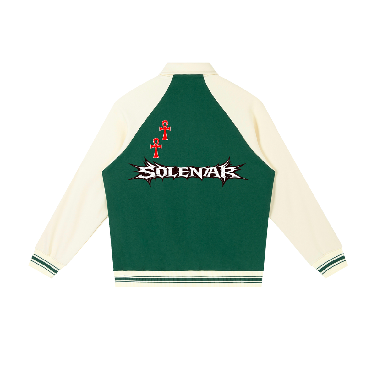 Contrast Raglan Sleeve Baseball Jacket
