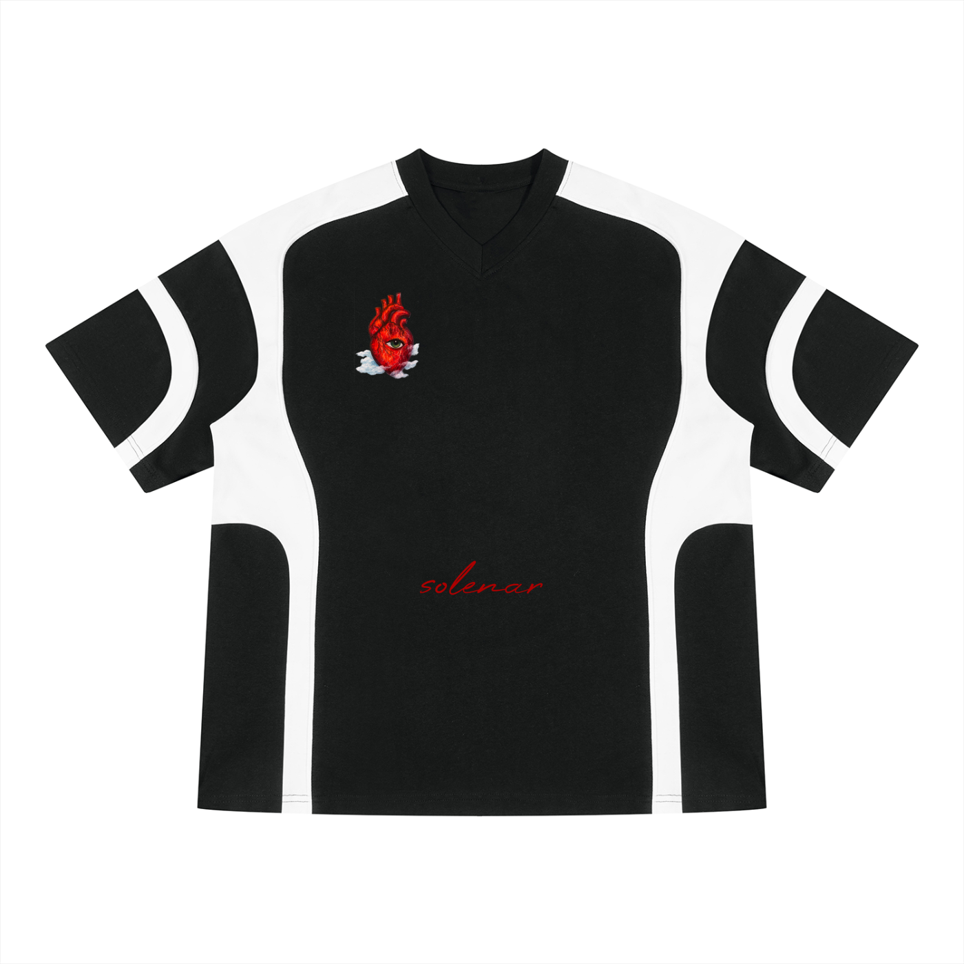 Unisex Color Block V-Neck T-Shirt