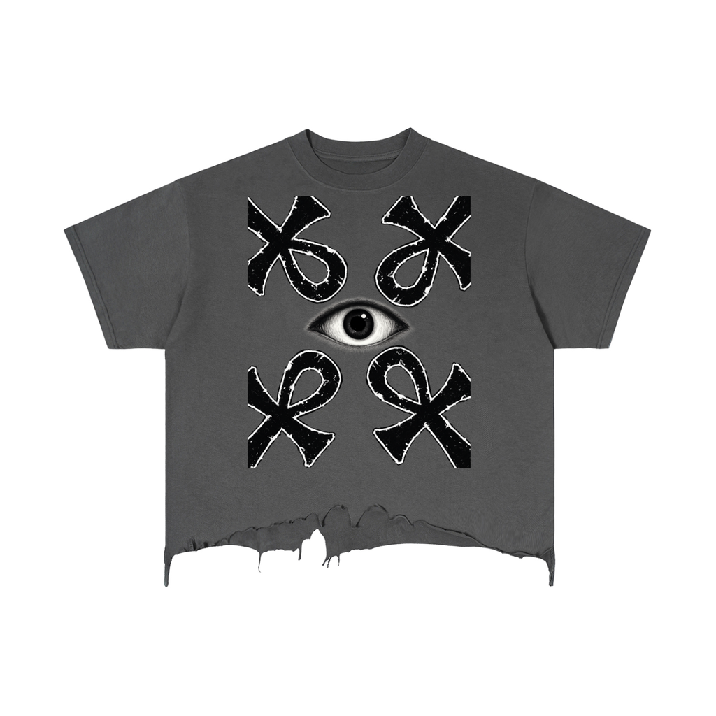 Vintage Wash Boxy Distressed Hem T-Shirt