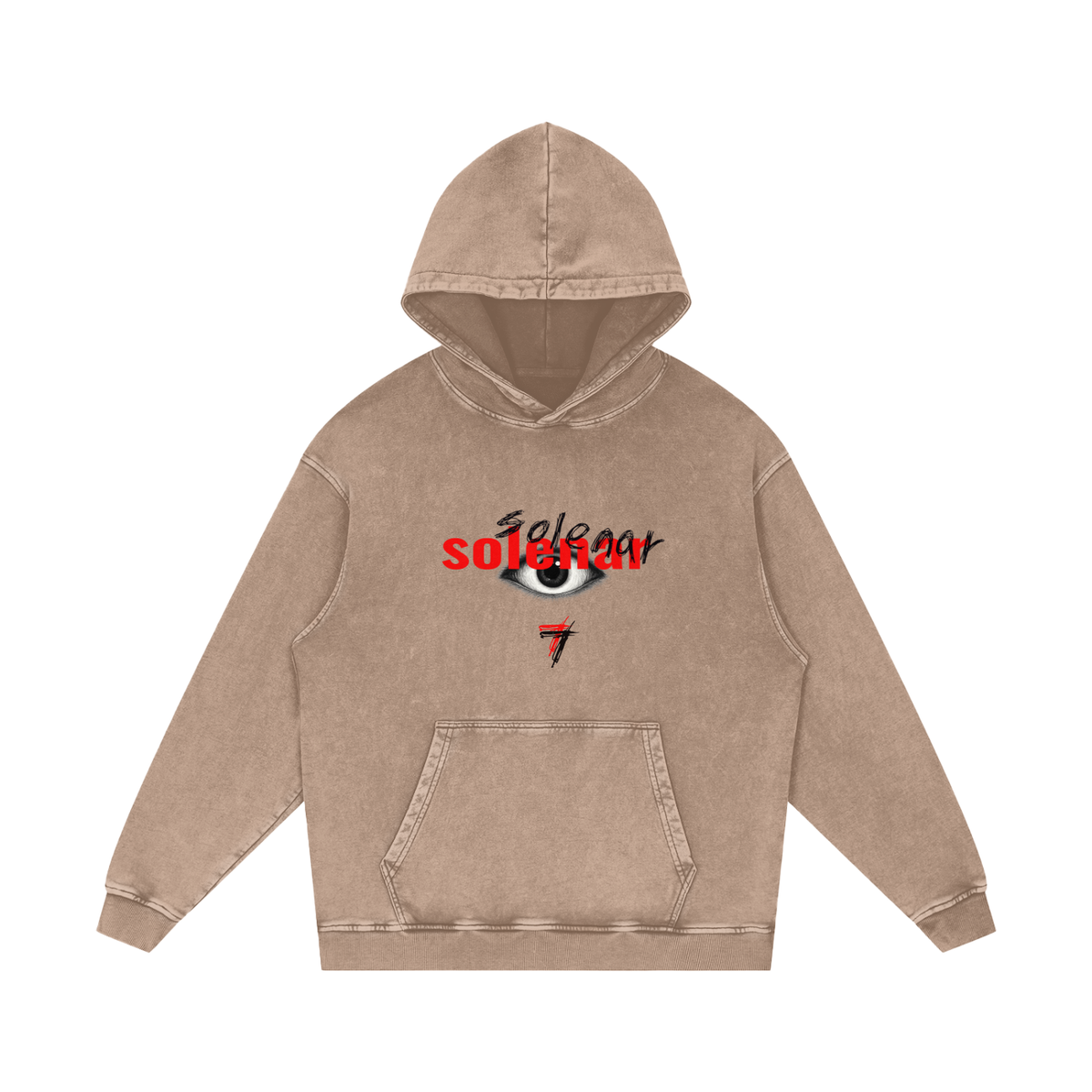 EYE Ankh Snow Washed Loose Cotton Hoodie