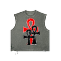 Distressed Grommet Eyelet Tank Top