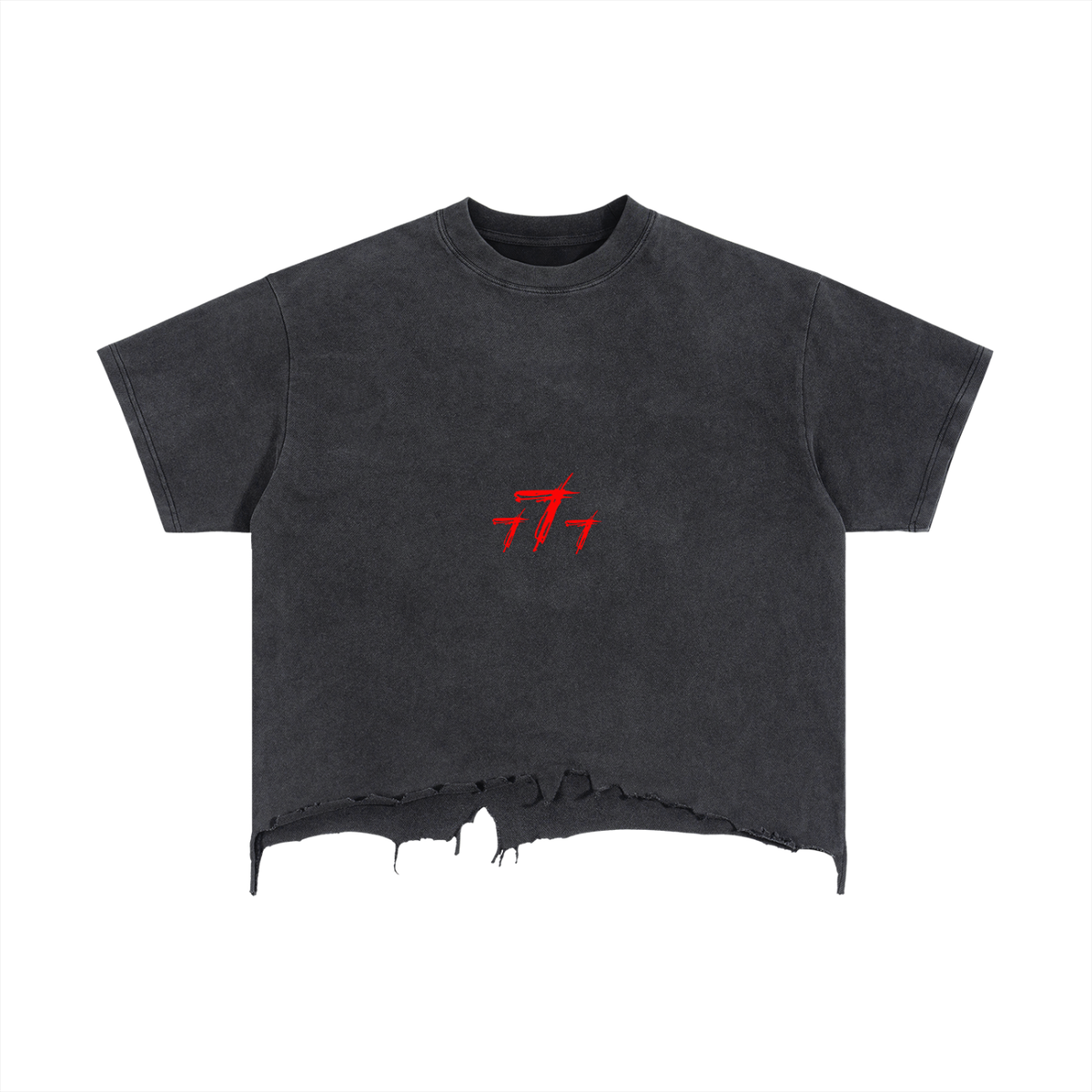 Vintage Wash Boxy Distressed Hem T-Shirt