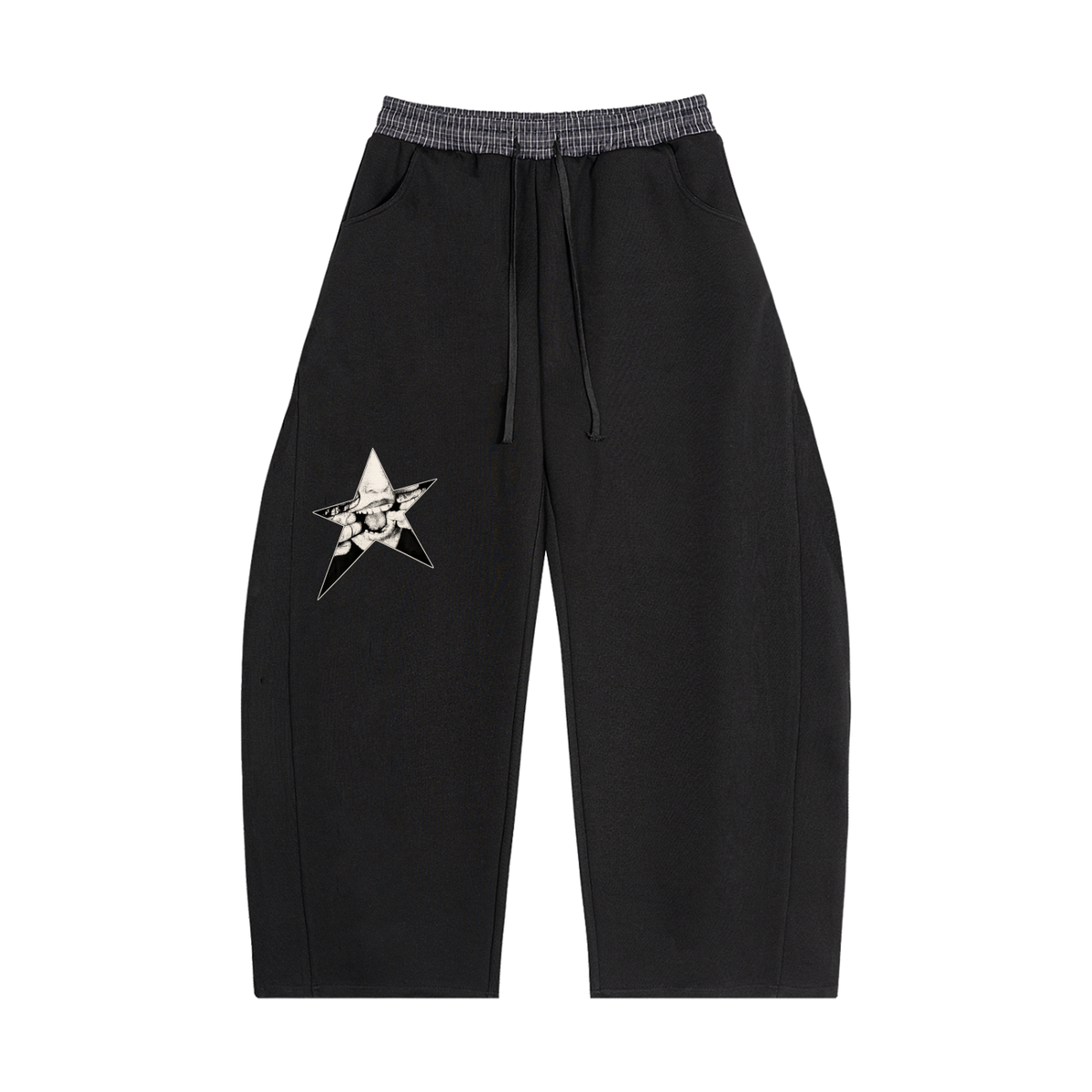 Plaid Waistband Barrel Sweatpants